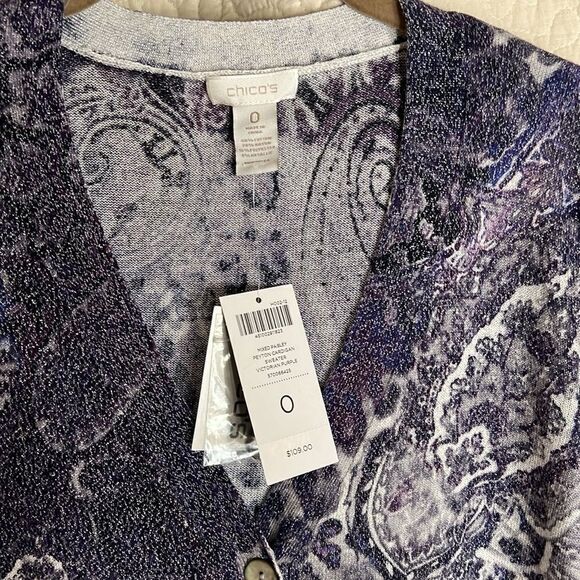 NWT Chicos Peyton Cardigan in Mixed Paisley - Picture 2 of 4